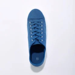 Baskets En Sneakers|Schoenen<Blancheporte Sneakers in canvas met veters en doorloopzool in platformstijl blauw