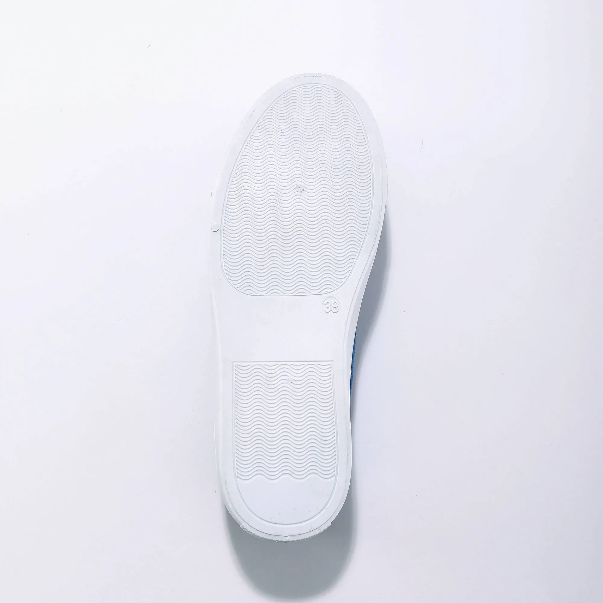 Baskets En Sneakers|Schoenen<Blancheporte Sneakers in canvas met veters en doorloopzool in platformstijl blauw
