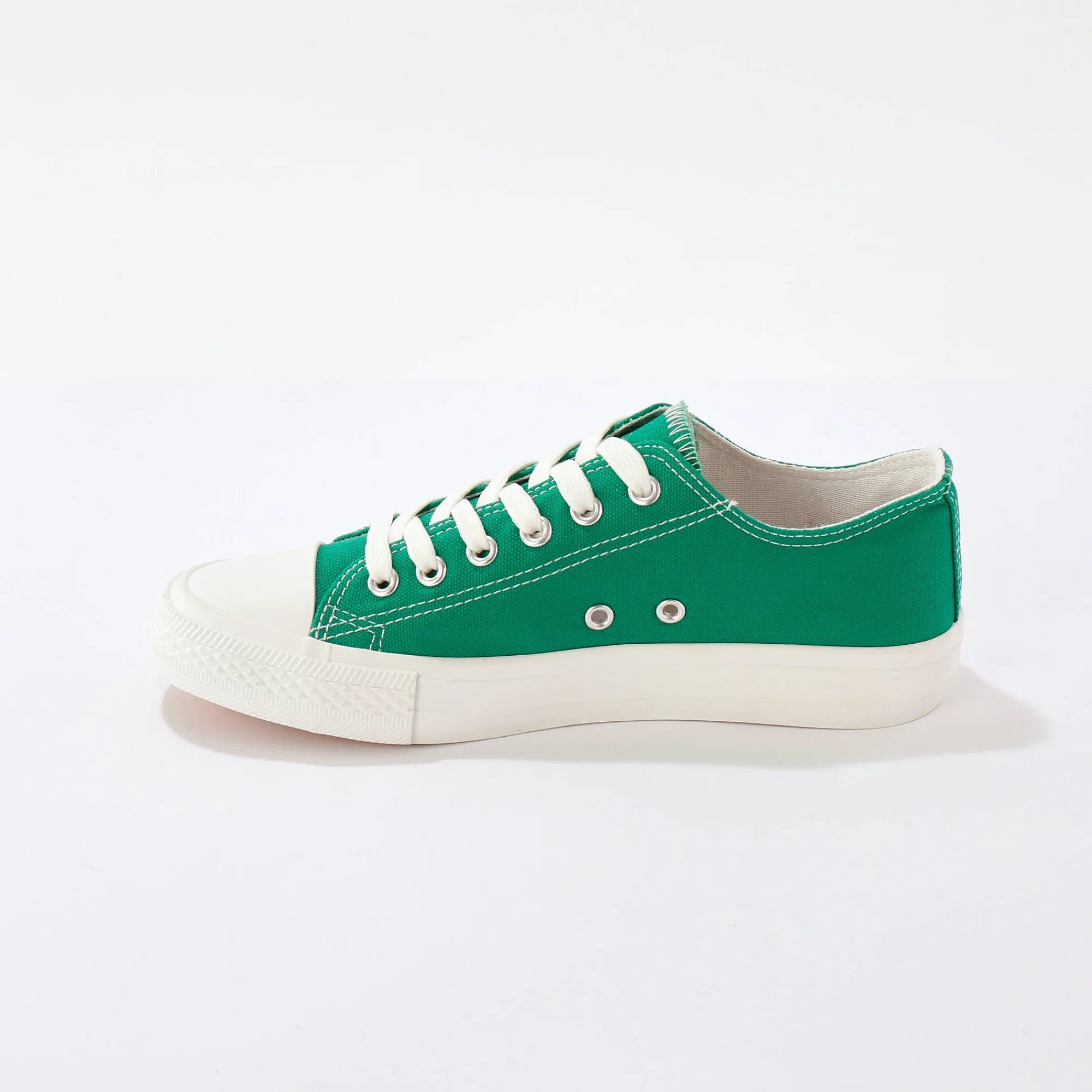 Baskets En Sneakers|Schoenen<Blancheporte Sneakers in canvas, met veters groen