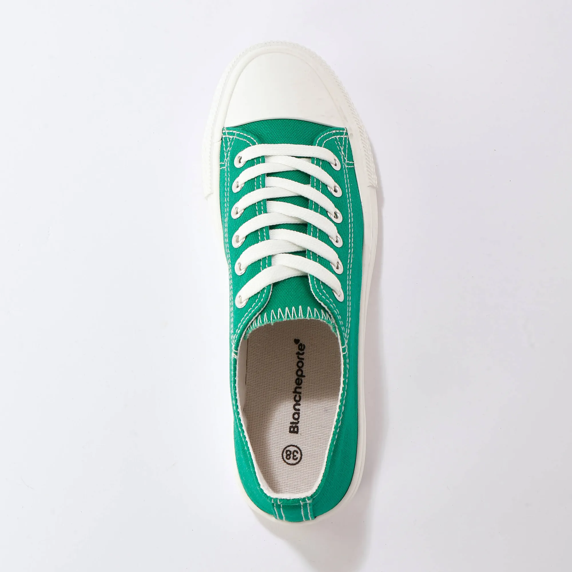 Baskets En Sneakers|Schoenen<Blancheporte Sneakers in canvas, met veters groen