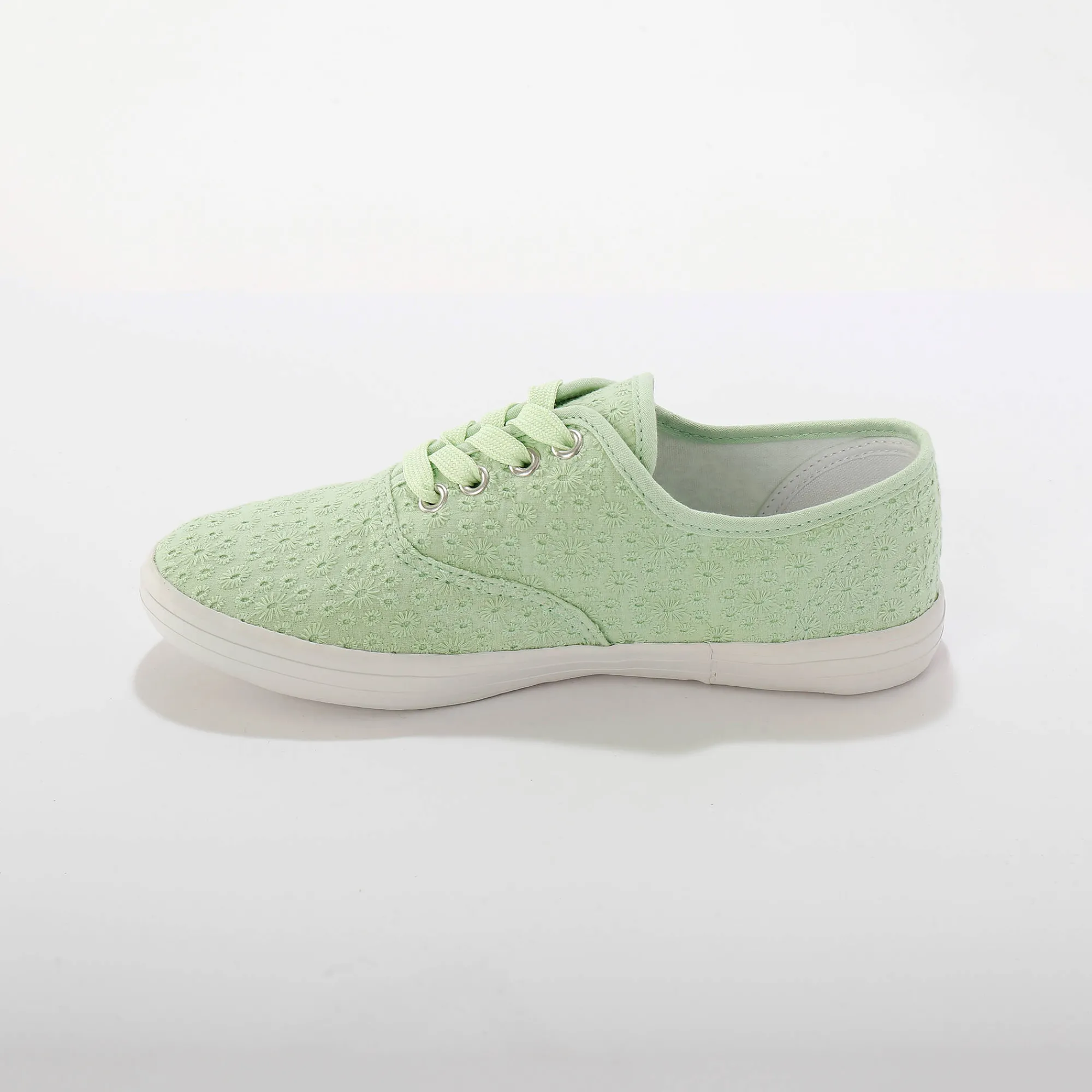 Baskets En Sneakers|Schoenen<Blancheporte Sneakers in geborduurd canvas groen