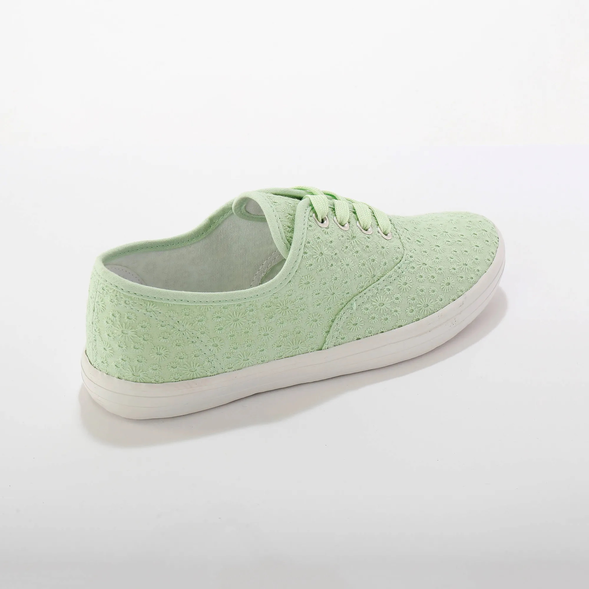 Baskets En Sneakers|Schoenen<Blancheporte Sneakers in geborduurd canvas groen
