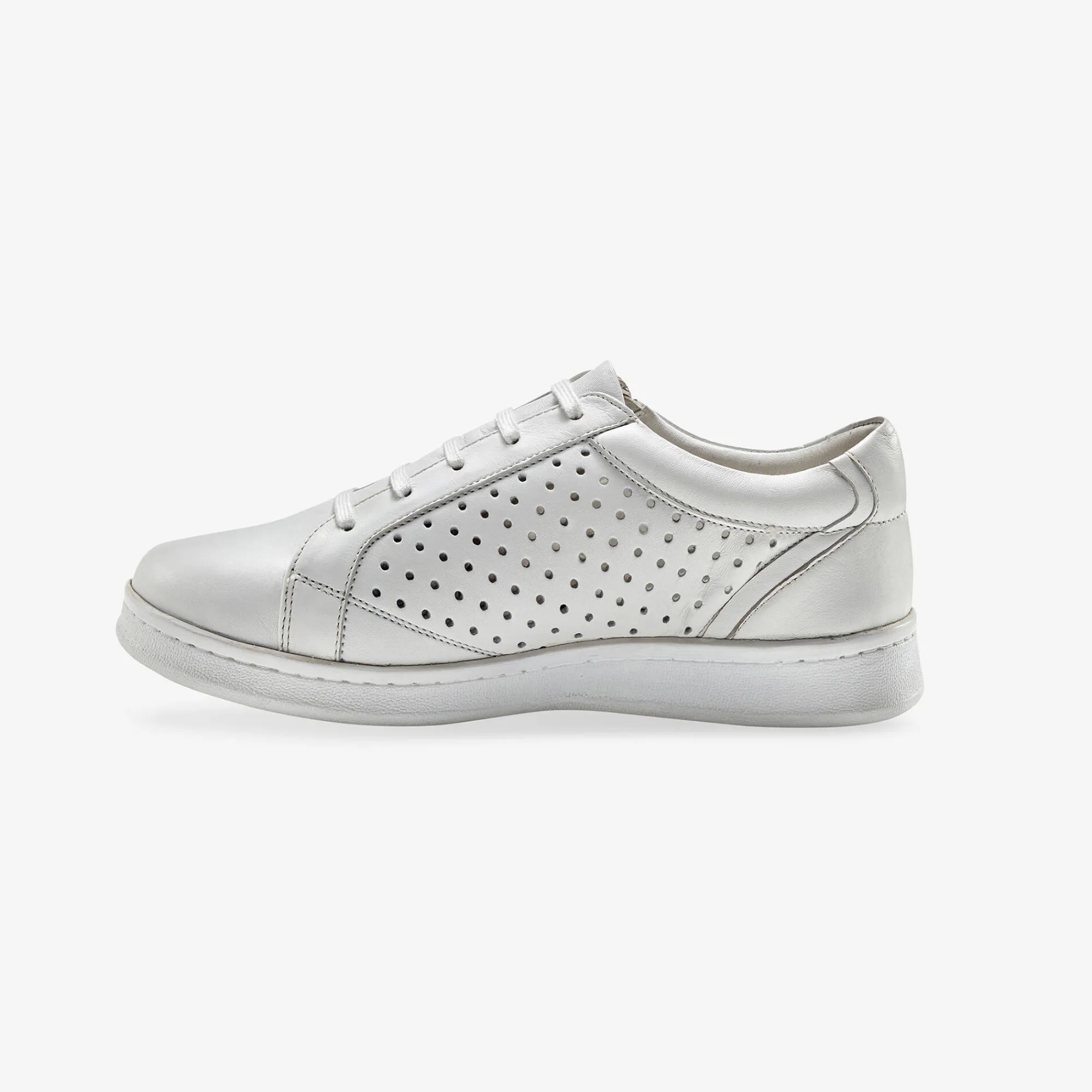 Baskets En Sneakers|Schoenen<Blancheporte Sneakers in geperforeerd leer met rits wit