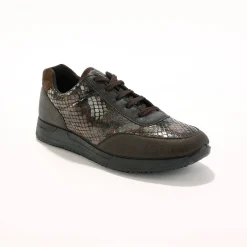 Baskets En Sneakers|Schoenen<Blancheporte Sneakers in stretchstof met vetersluiting - speciaal gevoelige voeten bruin