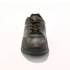 Baskets En Sneakers|Schoenen<Blancheporte Sneakers in stretchstof met vetersluiting - speciaal gevoelige voeten bruin
