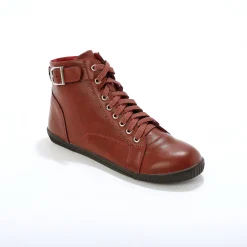 Baskets En Sneakers|Schoenen<Blancheporte Sneakers met hoge schacht, rits en goudkleurige gesp bordeaux