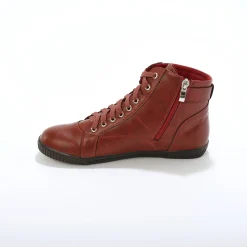 Baskets En Sneakers|Schoenen<Blancheporte Sneakers met hoge schacht, rits en goudkleurige gesp bordeaux