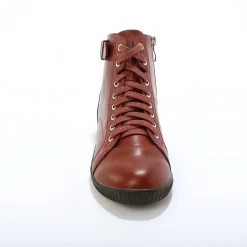 Baskets En Sneakers|Schoenen<Blancheporte Sneakers met hoge schacht, rits en goudkleurige gesp bordeaux