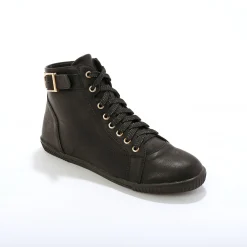Baskets En Sneakers|Schoenen<Blancheporte Sneakers met hoge schacht, rits en goudkleurige gesp zwart