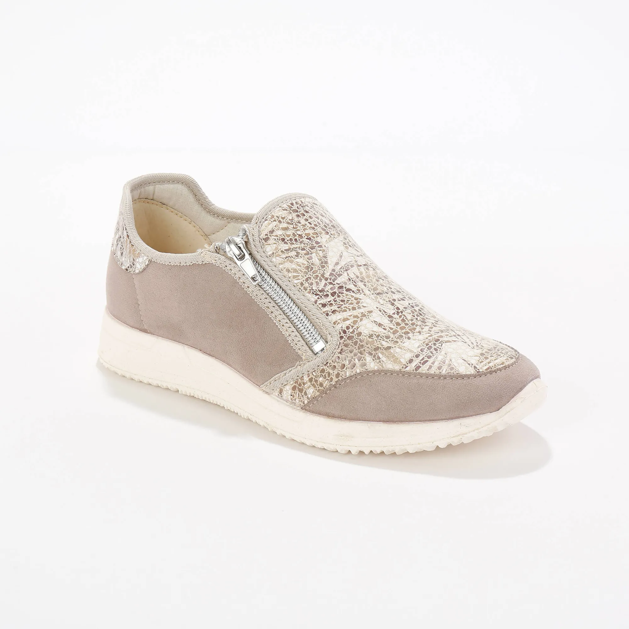 Baskets En Sneakers|Schoenen<Blancheporte Sneakers met rist, speciaal voor gevoelige voeten, in rekbaar materiaal beige