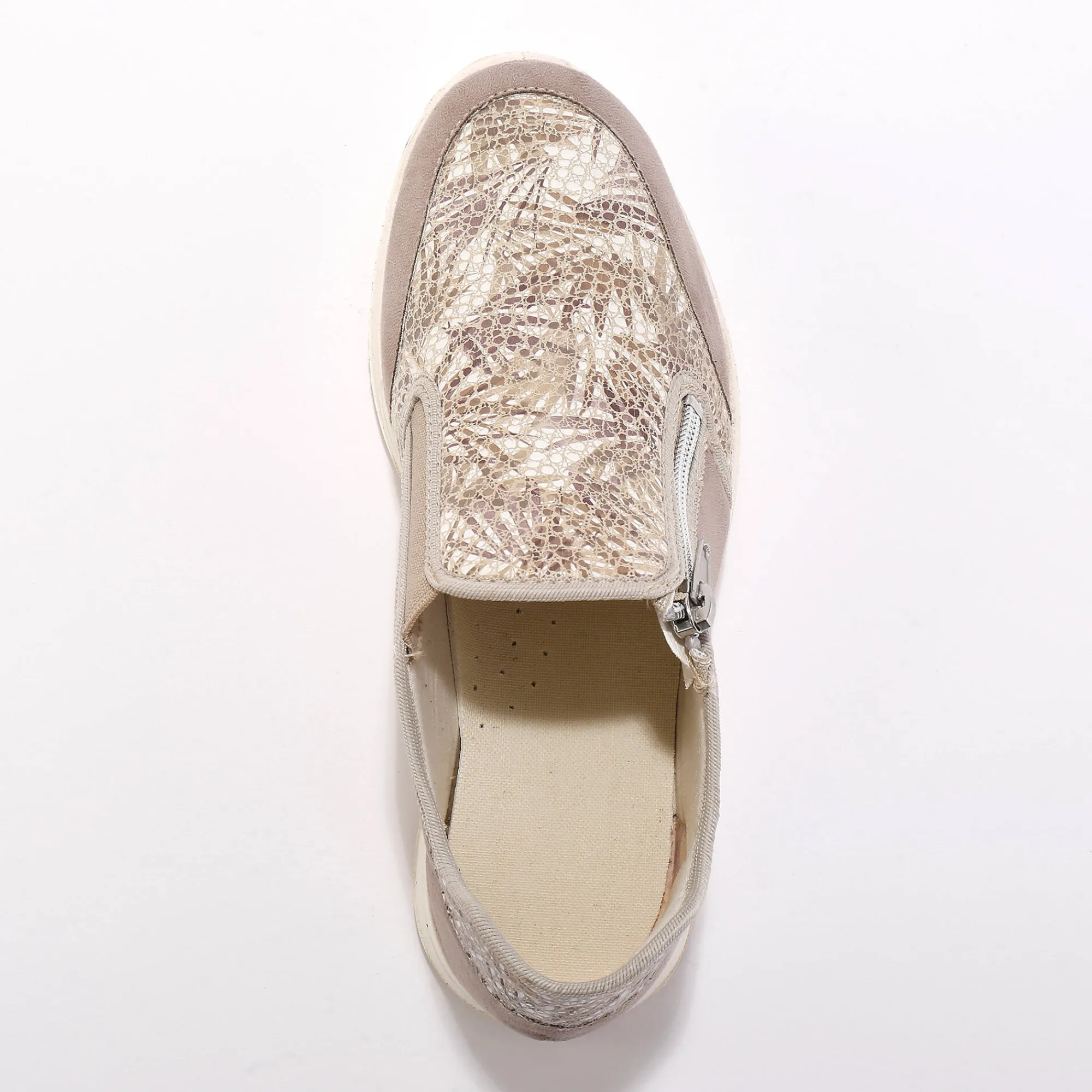 Baskets En Sneakers|Schoenen<Blancheporte Sneakers met rist, speciaal voor gevoelige voeten, in rekbaar materiaal beige