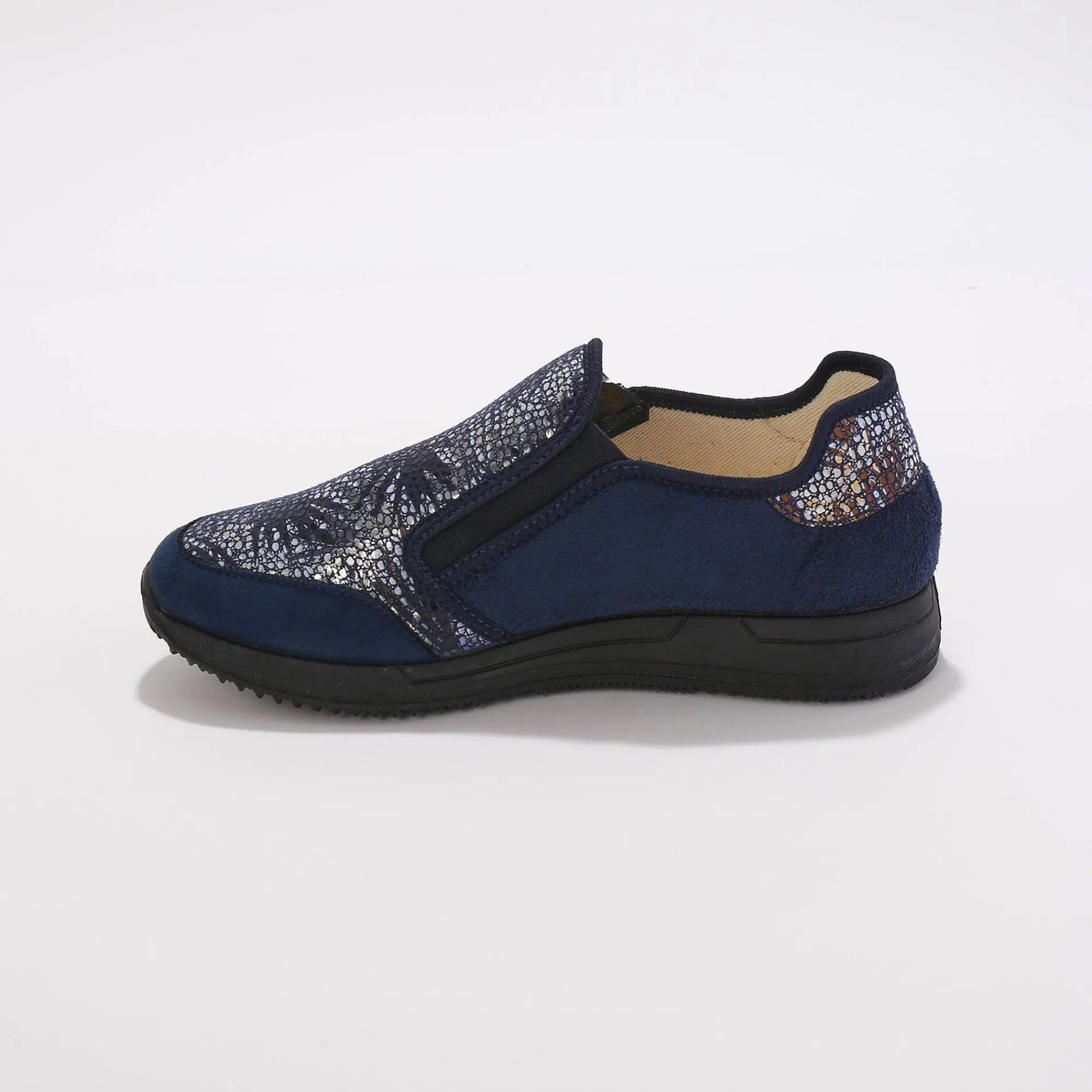 Baskets En Sneakers|Schoenen<Blancheporte Sneakers met rist, speciaal voor gevoelige voeten, in rekbaar materiaal marine