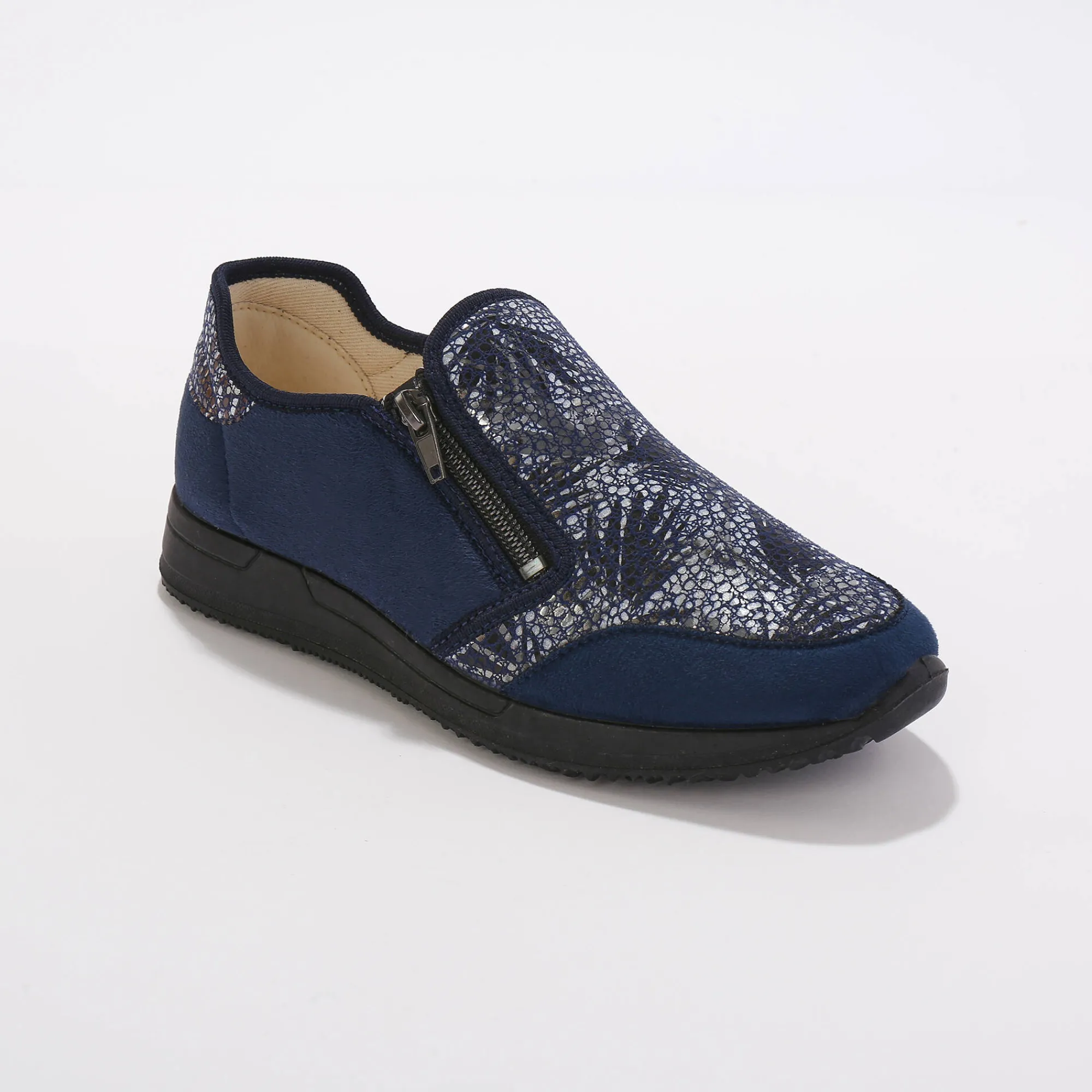 Baskets En Sneakers|Schoenen<Blancheporte Sneakers met rist, speciaal voor gevoelige voeten, in rekbaar materiaal marine