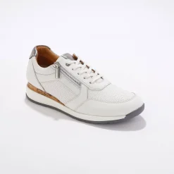 Baskets En Sneakers|Schoenen<Blancheporte Sneakers met rits, in soepel leer met zool in 2 materialen wit