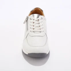 Baskets En Sneakers|Schoenen<Blancheporte Sneakers met rits, in soepel leer met zool in 2 materialen wit