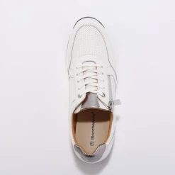 Baskets En Sneakers|Schoenen<Blancheporte Sneakers met rits, in soepel leer met zool in 2 materialen wit