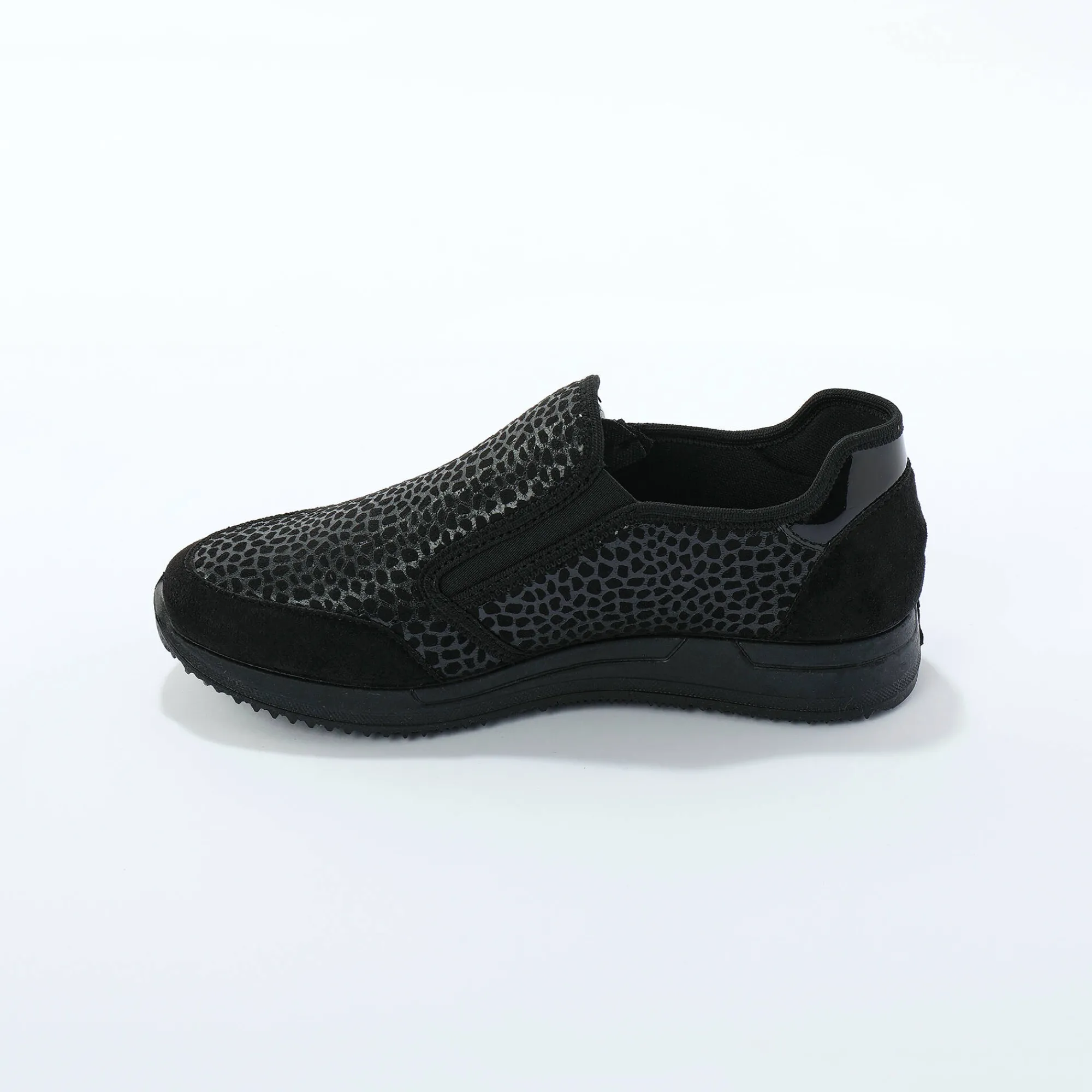 Baskets En Sneakers|Schoenen<Blancheporte Sneakers met rits voor gevoelige voeten in rekbare stof zwart