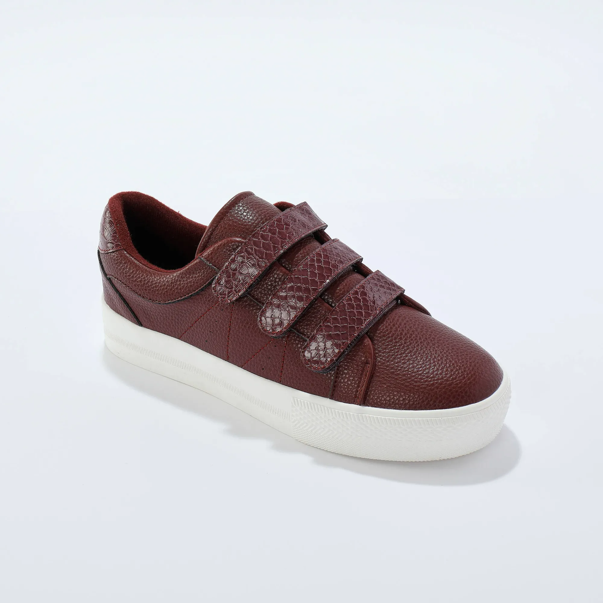 Feestelijke Schoenen|Baskets En Sneakers<Blancheporte Sneakers met scratchsluiting en kroko-effect - zwart bordeaux