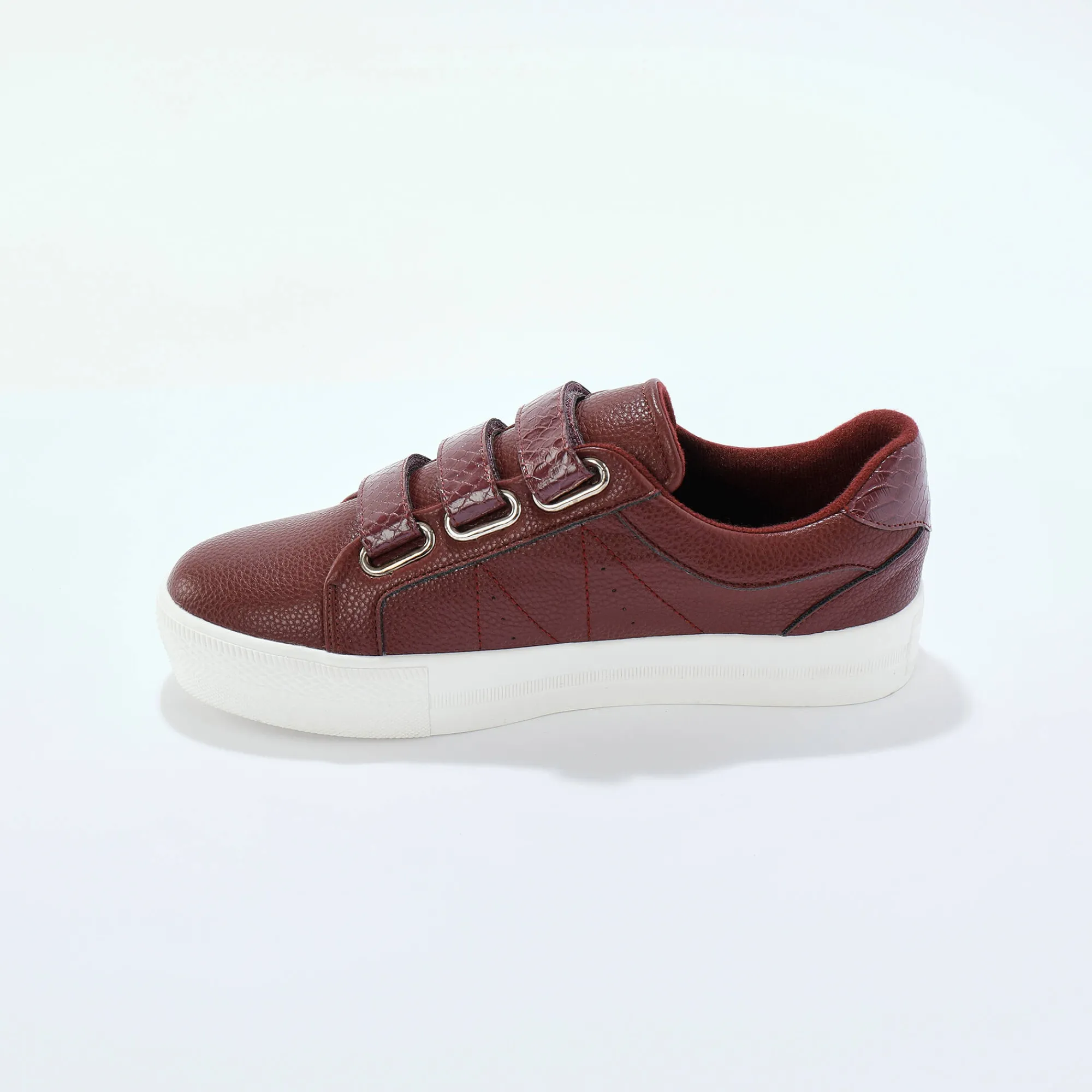 Feestelijke Schoenen|Baskets En Sneakers<Blancheporte Sneakers met scratchsluiting en kroko-effect - zwart bordeaux