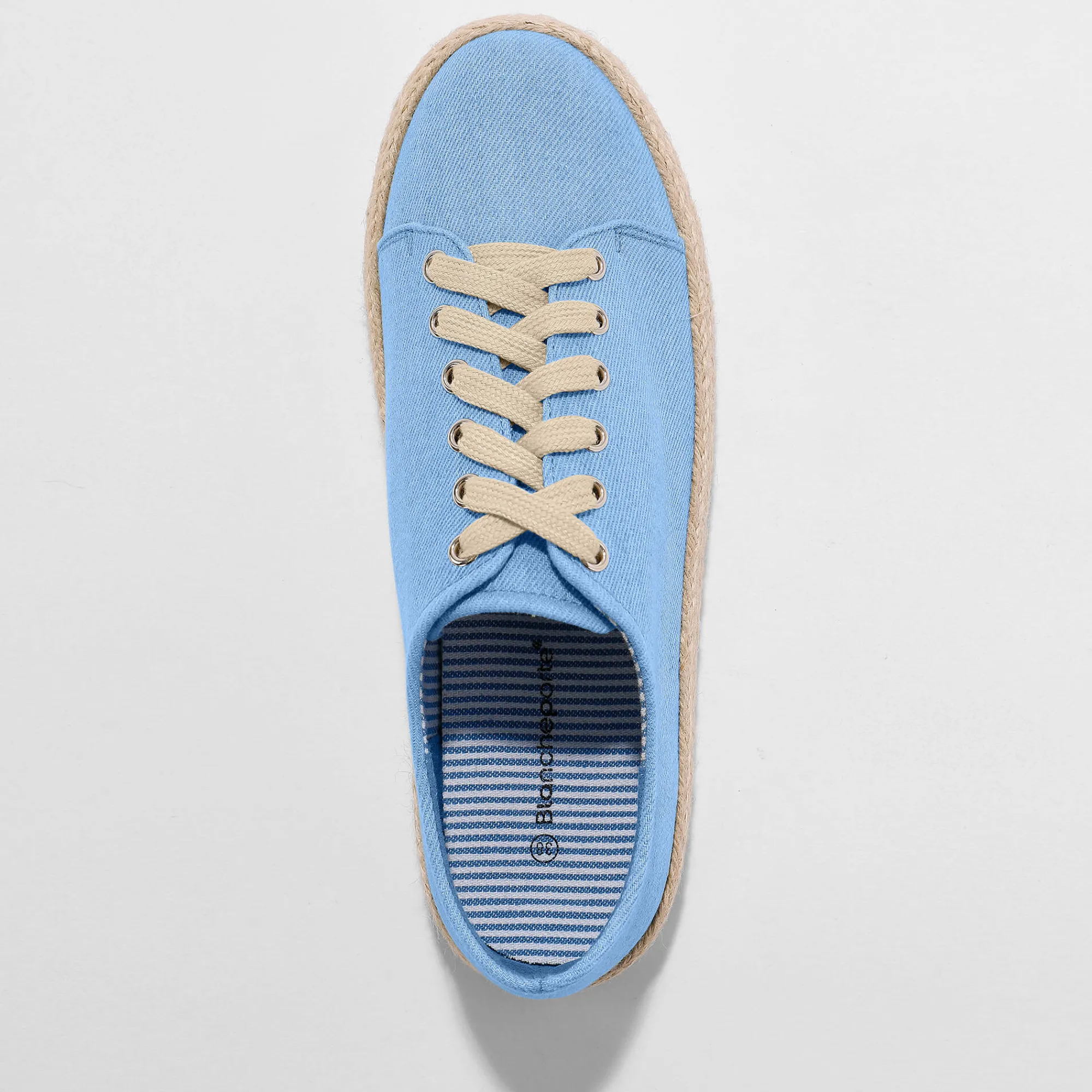 Baskets En Sneakers|Schoenen<Blancheporte Sneakers met sleehak en koordzool denim