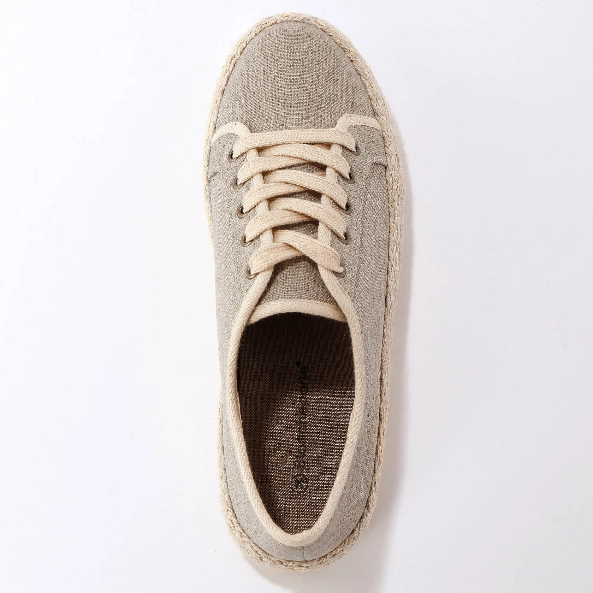 Baskets En Sneakers|Schoenen<Blancheporte Sneakers met sleehak en koordzool vlaskleur