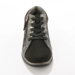 Baskets En Sneakers|Schoenen<Blancheporte Sneakers met sleehak, fantasiemotief en suedine zwart