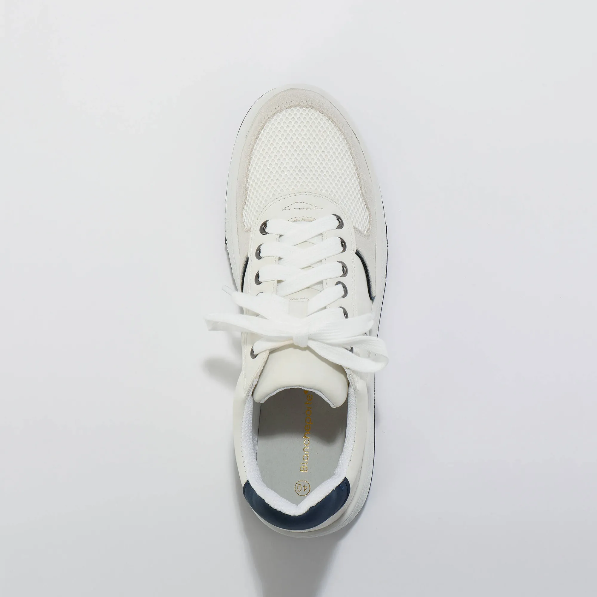 Schoenen|Schoenen Heren<Blancheporte Sneakers met veters en contrasterende details wit