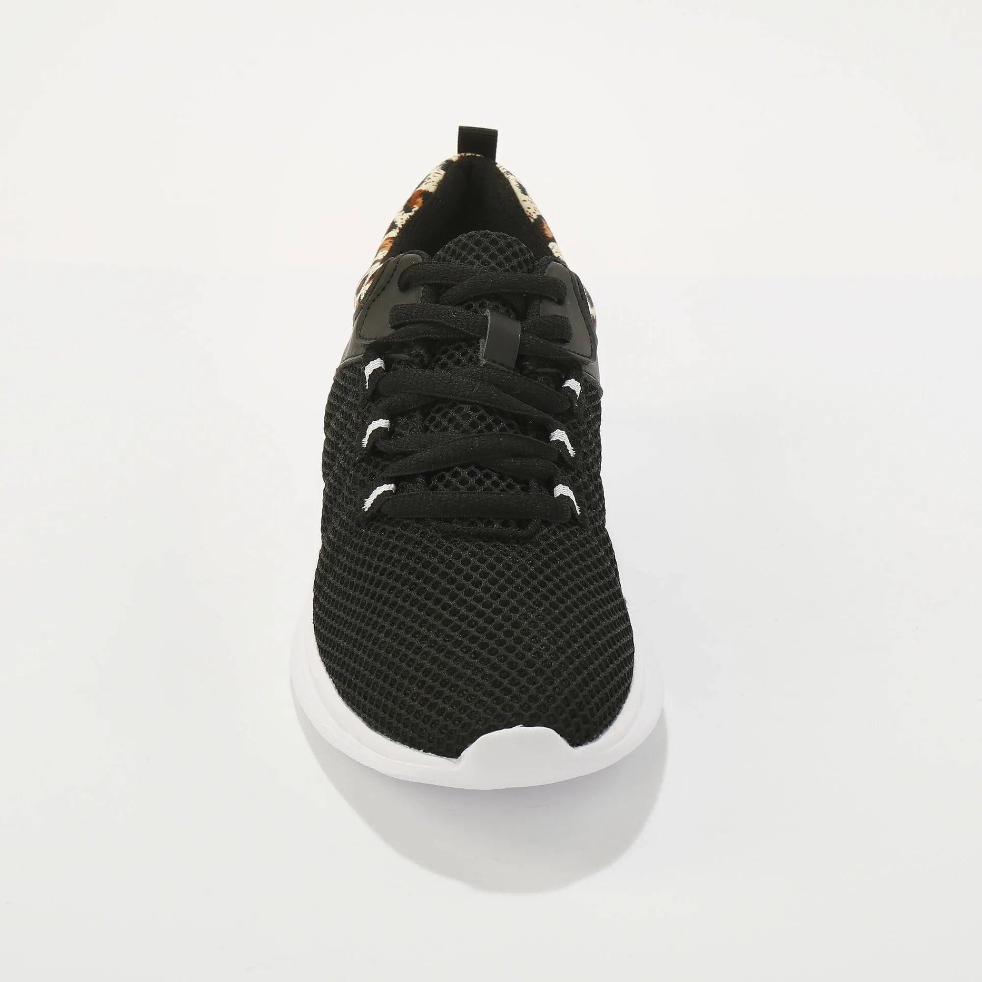 Baskets En Sneakers|Schoenen<Blancheporte Sneakers met veters en dierenhuidprint zwart