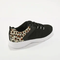 Baskets En Sneakers|Schoenen<Blancheporte Sneakers met veters en dierenhuidprint zwart