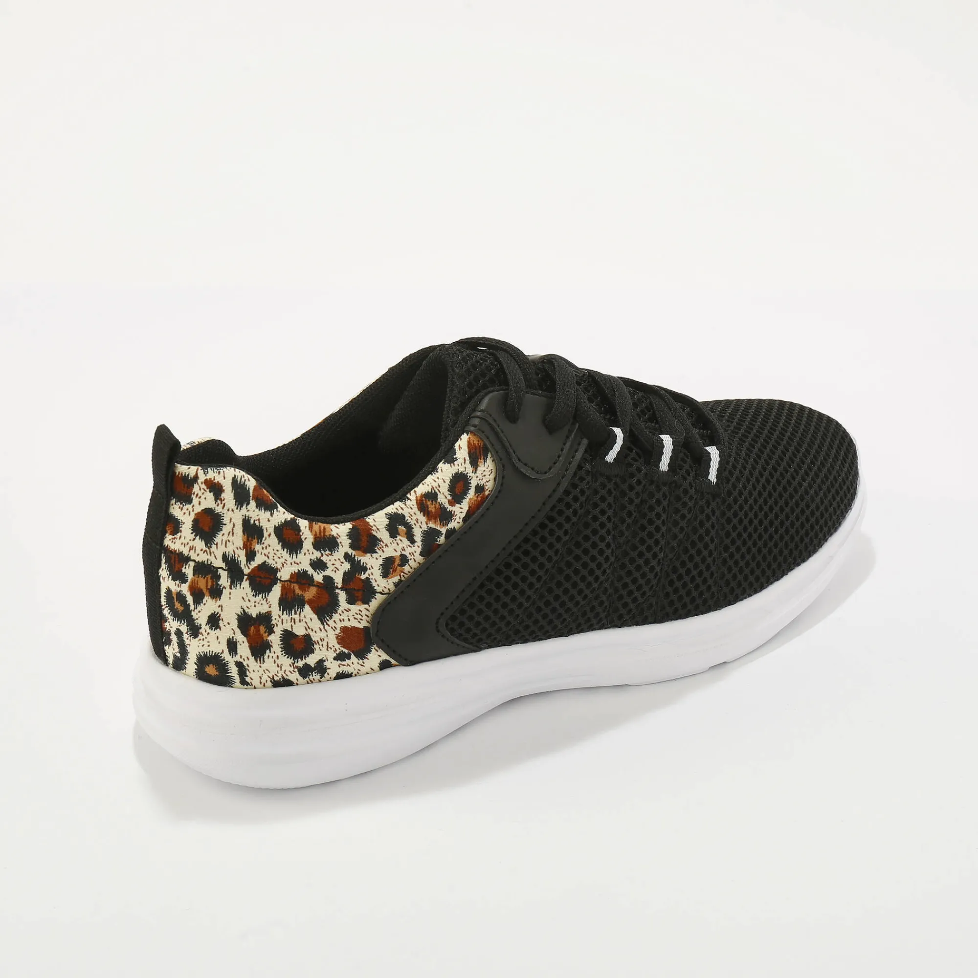 Baskets En Sneakers|Schoenen<Blancheporte Sneakers met veters en dierenhuidprint zwart