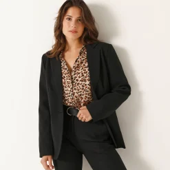 Feestoutfits Dames|Jas En Mantel<Blancheporte Soepel blazerjasje, lange mouwen zwart