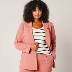 Jas En Mantel<Blancheporte Soepel blazerjasje met lange mouwen rozenhout