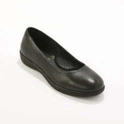 Ballerina's|Schoenen<Blancheporte Soepele ballerina's in glad leer met sleehak zwart