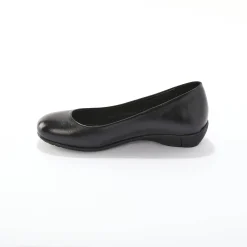 Ballerina's|Schoenen<Blancheporte Soepele ballerina's in glad leer met sleehak zwart