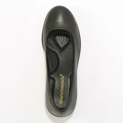 Ballerina's|Schoenen<Blancheporte Soepele ballerina's in glad leer met sleehak zwart