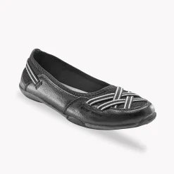 Ballerina's|Schoenen<Blancheporte Soepele ballerina's in leer - zwart