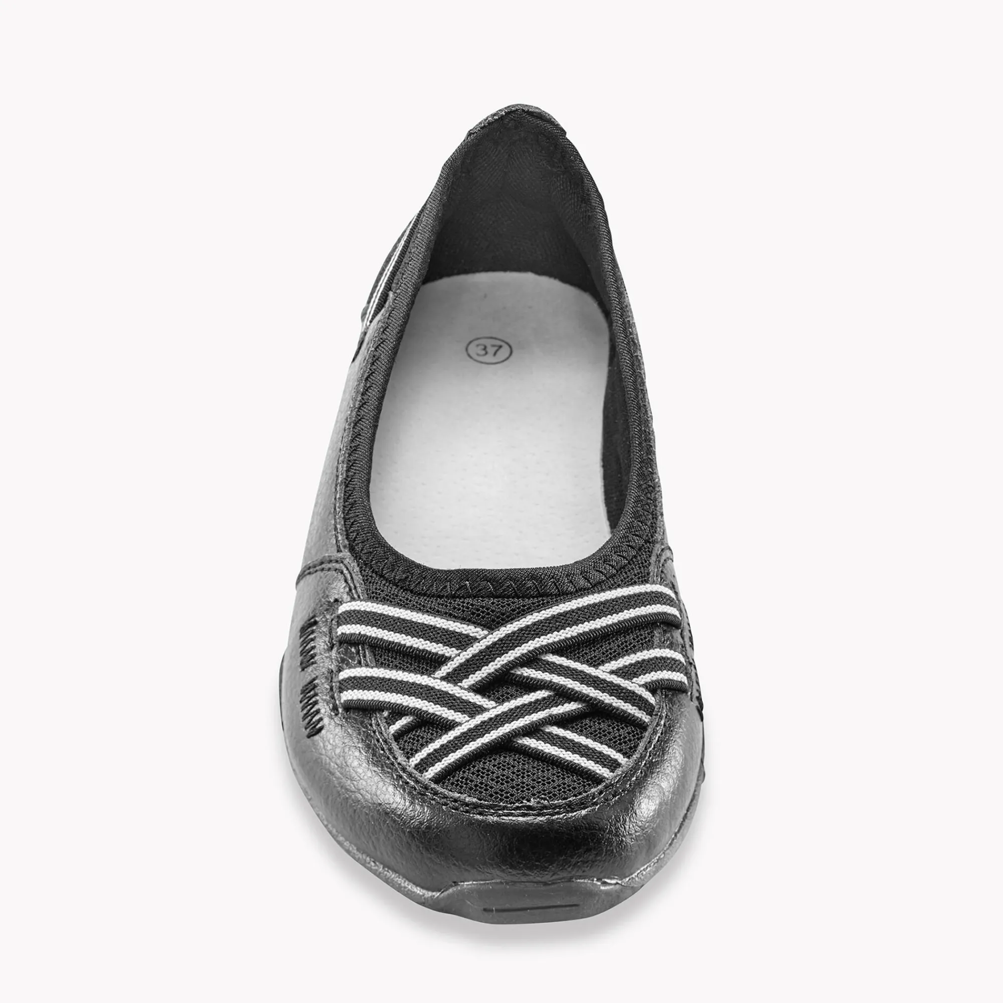 Ballerina's|Schoenen<Blancheporte Soepele ballerina's in leer - zwart