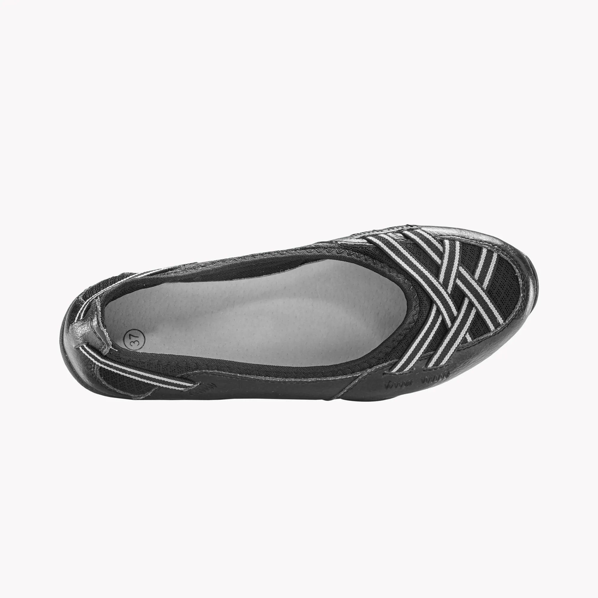 Ballerina's|Schoenen<Blancheporte Soepele ballerina's in leer - zwart