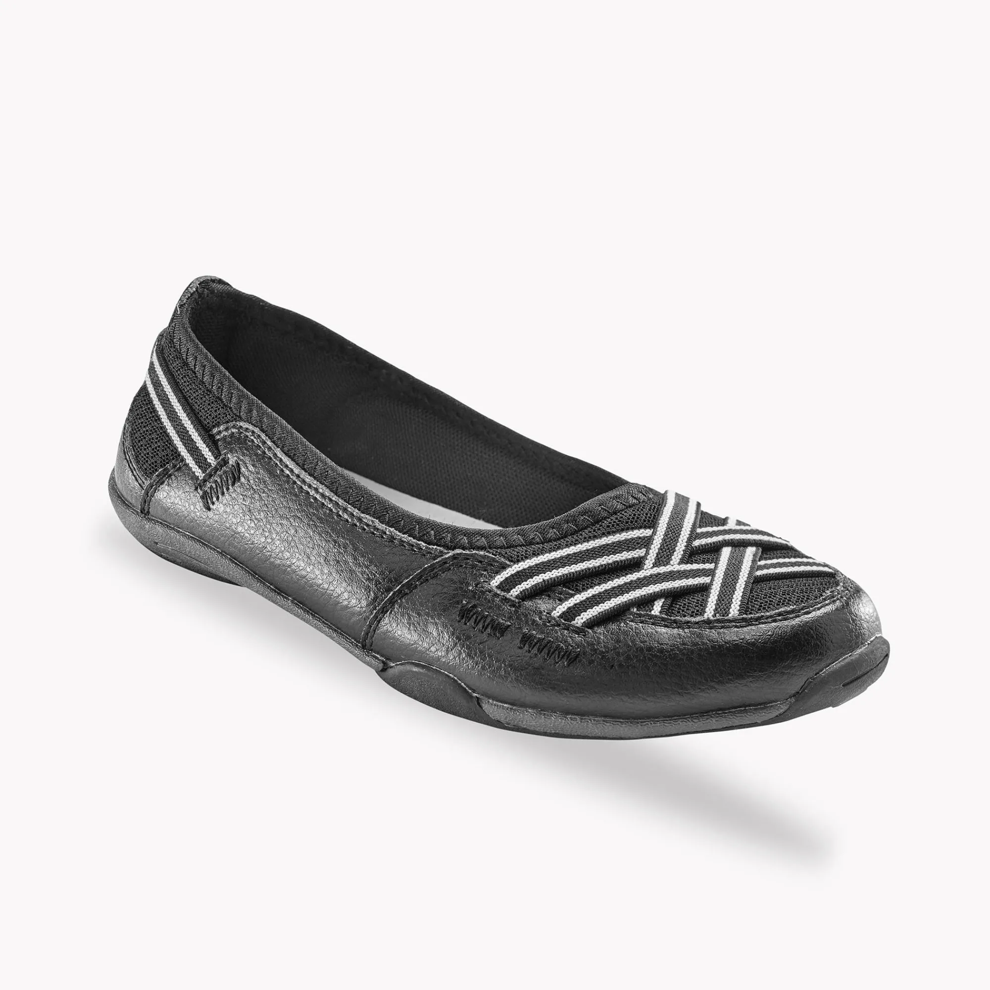 Ballerina's|Schoenen<Blancheporte Soepele ballerina's in leer - zwart
