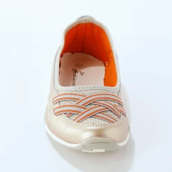 Ballerina's|Schoenen<Blancheporte Soepele ballerina's in leer goudkleurig
