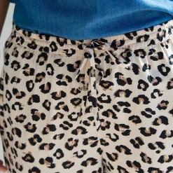Broek<Blancheporte Soepele broek met hoge taille, luipaardprint beige / taupe