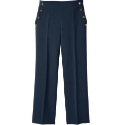 Broek<Blancheporte Soepele broek met knooppandeffect marine