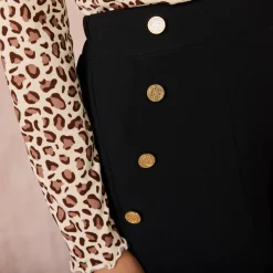 Broek<Blancheporte Soepele broek met knooppandeffect zwart