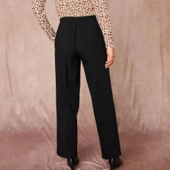 Broek<Blancheporte Soepele broek met knooppandeffect zwart