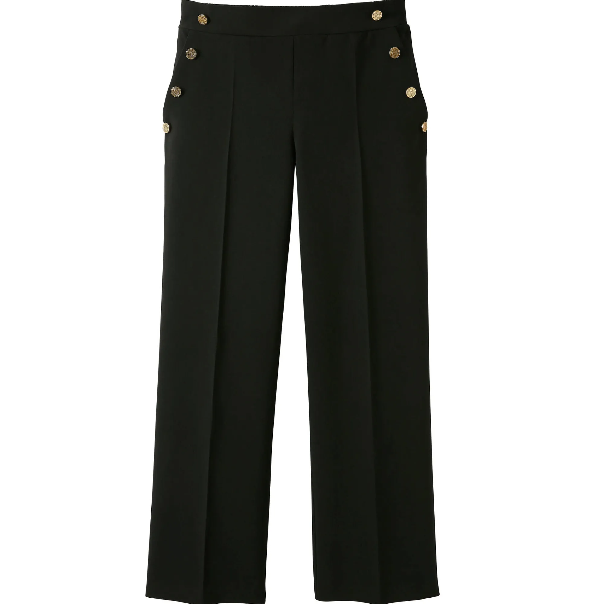 Broek<Blancheporte Soepele broek met knooppandeffect zwart