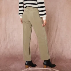 Broek<Blancheporte Soepele broek met knooppandeffect kaki
