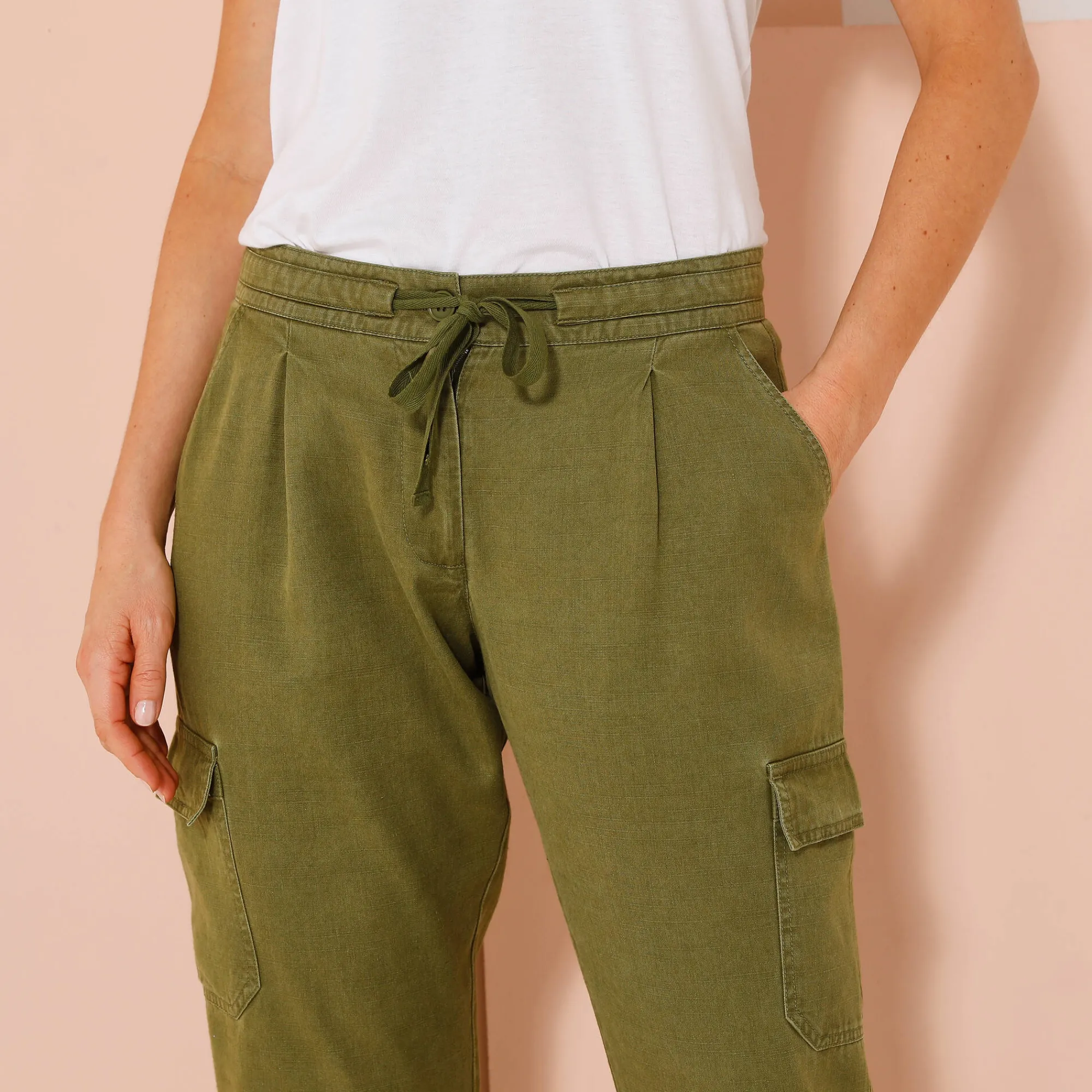 Broek<Blancheporte Soepele cargobroek kaki