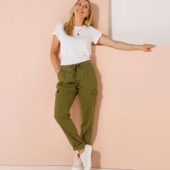 Broek<Blancheporte Soepele cargobroek kaki