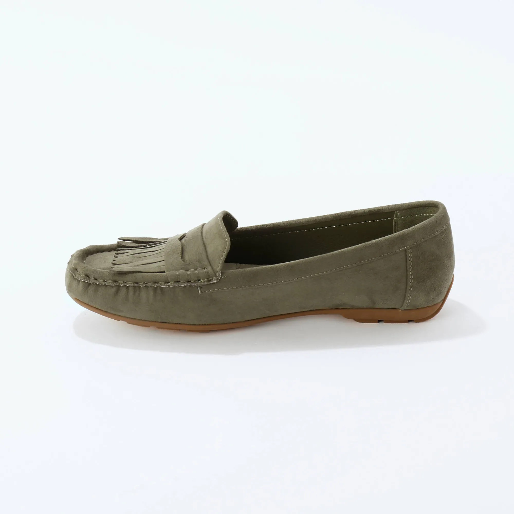 Derby's En Mocassins|Schoenen<Blancheporte Soepele mocassins in microvezeltextiel kaki