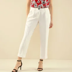Broek|Jurk<Blancheporte Soepele, nauwsluitende 7/8-broek ecru